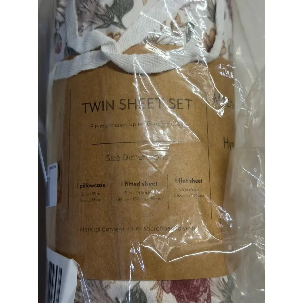 NEW! Casual Comfort iEnjoy TWIN 3PC Blooming Floral Patterned Sheet Set